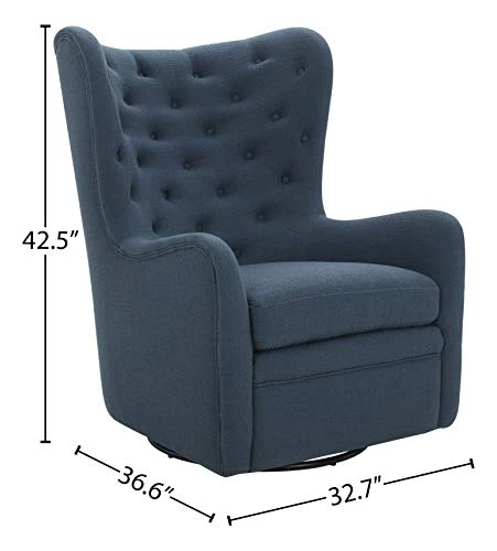 Amazon Brand β Stone & Beam Lessing Tufted Upholstered Glider, 32.7"W, Cadet Blue - Image 3