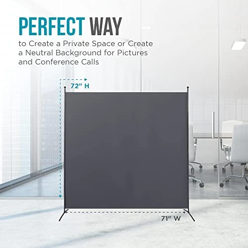 Steel-AID Single-Panel Privacy Room Divider β Folding Partition Privacy Screen For Office, Classroom, Dorm Room, Kids Room, Studio, Conference - 71" X 72" - Easy To Assemble, Freestanding & Foldable - Image 3