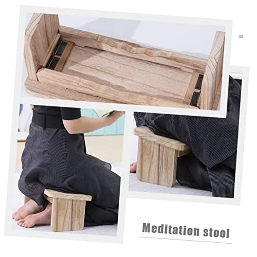 Toddmomy Buddha Kneeling Stool Foldable Bench Fold Up Stool Folding Bench Portable Chair Stool Kneeling Meditation Bench Yoga Folding Stool Kneel Sitting Stool Zen Stool Meditation Stool - Image 4