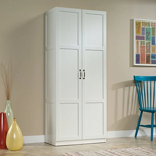 Sauder Select Storage Cabinet, L: 29.61" X W: 16.02" X H: 71.50", Soft White Finish