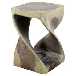 Haussmann® Original Wood Twist Stool 10 X 10 X 16 In High Grey Oil