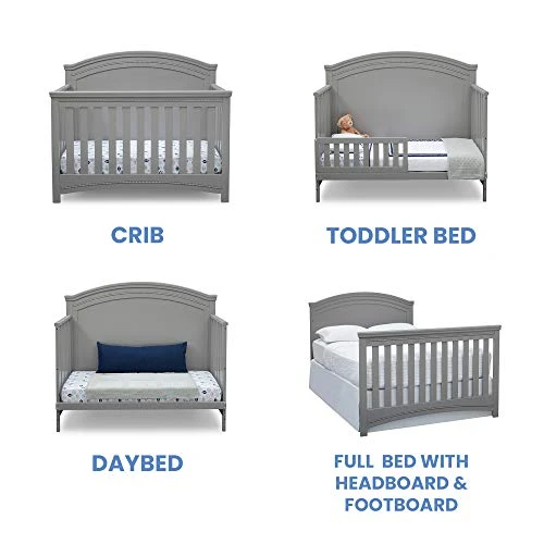 Delta Children Simmons Kids SlumberTime Emma Convertible Crib N More, Grey - Image 4