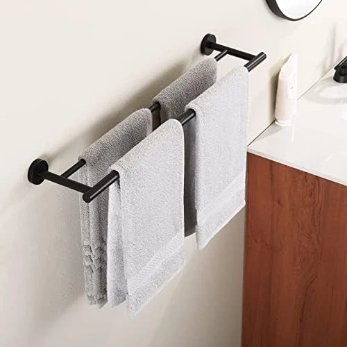 KES 23.6-Inch Double Towel Bar Bathroom Shower Dual Towel Holder Hanger SUS 304 Stainless Steel Wall Mounted Matt Black, A2001S60-BK - Image 14