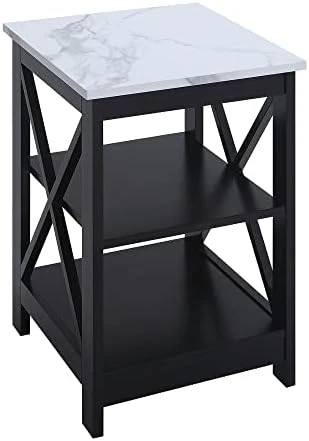 Convenience Concepts Oxford End Table With Shelves, Coral - Image 9