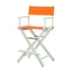 Casual Home 24" Director's Chair White Frame With Tangerine Canvas, Counter Height