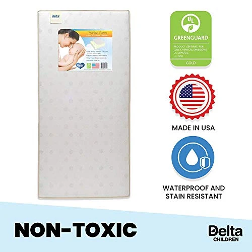 Delta Children Heartland 4-in-1 Convertible Crib, Dark Chocolate With Twinkle Stars Crib & Toddler Mattress - Image 3