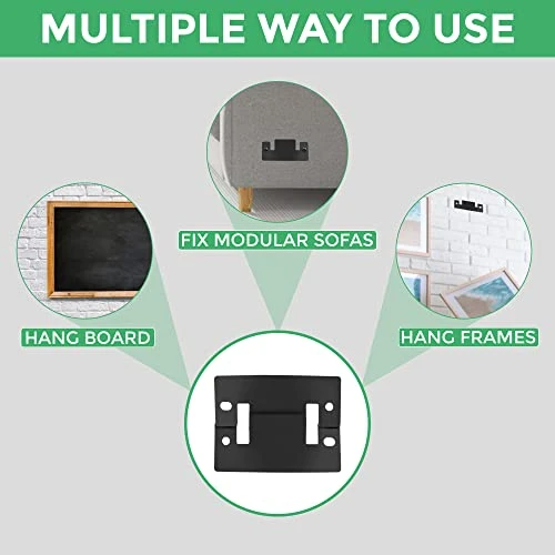 Hosrnovo Sectional Connectors, 4PCS Universal Large Metal Couch Connectors For Sectionals, 2 Sets Sofa Interlocking Furniture Connector Bracket Kit With Screws For Loveseat (Black) - Image 4