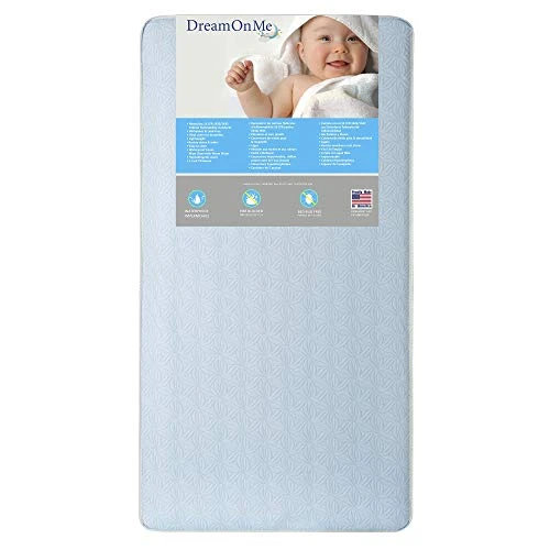 Dream On Me Moonlight Crib And Toddler Bed 130 Coil Mattress I Waterproof I Green Guard Gold Certified I 10 Years Manufacture Warranty I Vinyl Cover I Made In The U.S.A
