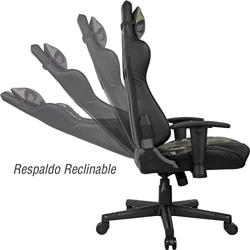 AudioTek Silla Gamer Video Juegos Gaming Reclinable C贸moda Consolas Pc Juegos Camuflaje Excelente Calidad Premium Computadora Ergonomica - Image 2