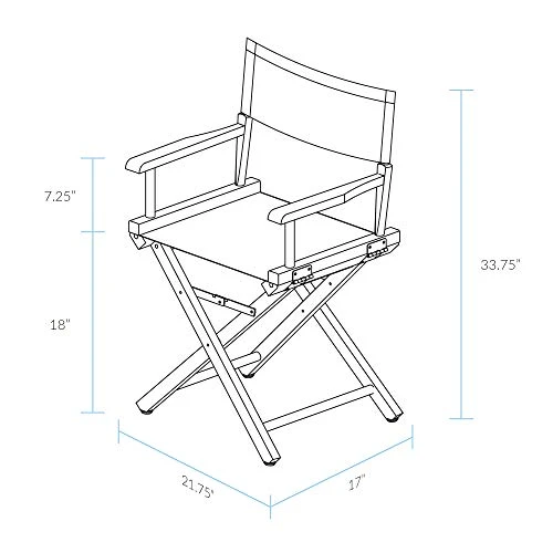 Casual Home 18" Director's Chair Honey Oak Frame With Black Canvas - Image 2
