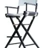 FILMCRAFT Professional Grade Studio Director's Chairs (30" Bar Height, Black Finish, White Canvas)