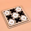 GENERIC WAVYS Tic Tac Toe Wooden Board Game Table Toy Player Room Decor Tables Family XOXO Decorative Pieces Classic Wood Game For Kids Fun Indoor Game Night Activity For Boys And Girls,Black And White