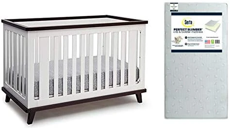 Delta Children Ava 3-in-1 Convertible Baby Crib, Greenguard Gold Certified, White/Black Espresso - Image 5