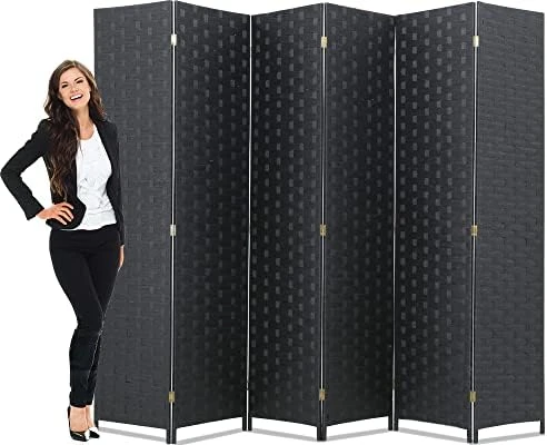 Room Dividers 3 Panel Partition Room Dividers 5.6 Ft Tall Privacy Wall Foldable Room Divider Privacy Screen Wood Screen Room Separator For Home Office Bedroom Restaurant , Gray - Image 11