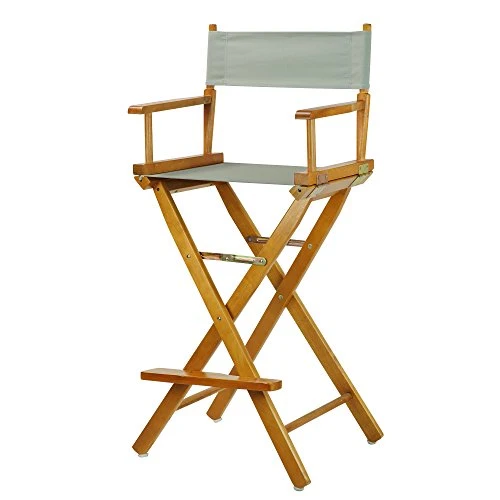 Casual Home 30" Director's Chair Honey Oak Frame-with Grey Canvas, Bar Height