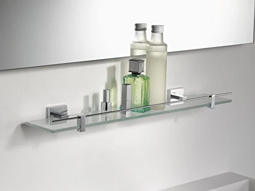 Mezzo 1118345 600 Mm Stainless Steel And Zinc Alloy Haceka Glass Shelf, Silver - Image 3
