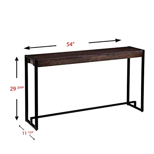 SEI Furniture Macen Narrow Console Table, 54", Burnt Oak, Black - Image 3