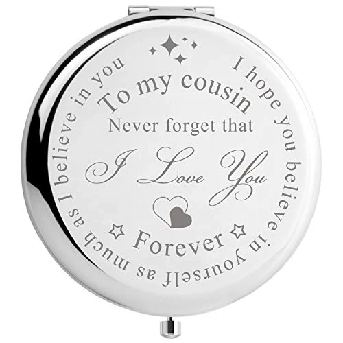 Peayale Cousin Gifts For Women Christmas Birthday Compact Makeup Mirror, Unique Gifts For Cousin Sister Makeup Mirror (I Love You Cousin)