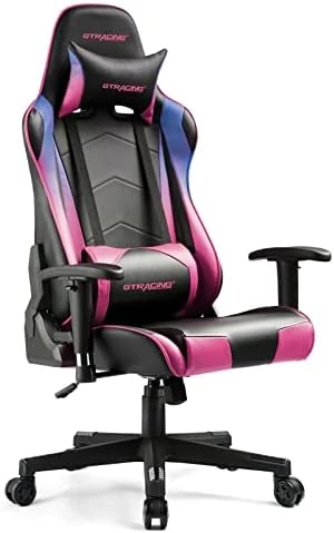 GTRACING Gaming Chair Racing Office Computer Ergonomic Video Game Chair Backrest And Seat Height Adjustable Swivel Recliner With Headrest And Lumbar Pillow Esports Chair,Black - Image 5