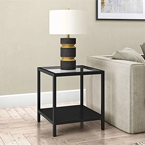 Henn&Hart 20" Wide Square Side Table In Blackened Bronze, Table For Living Room, Bedroom - Image 2