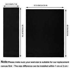 2 Set Directors Chair Canvas Replacement, Makeup Chair Seat And Back Replacement Cotton Canvas Stool Protector For Home Director Chair Medium Size(Black)