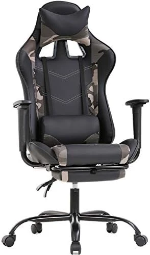 Gaming Chair With Footrest, Ergonomic Office Chair, Adjustable Swivel Leather Desk Chair, Reclining High Back Computer Chair With Lumbar Support And Headrest, Racing Style Video Gamer Chair - Image 6