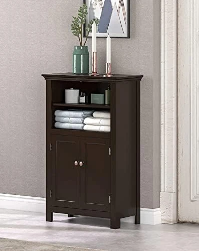 UTEX Bathroom Floor Cabinet,Free Standing Storage Cabinet,Wood Storage Organizer For Bathroom, Bedroom, Living Room,White - Image 7