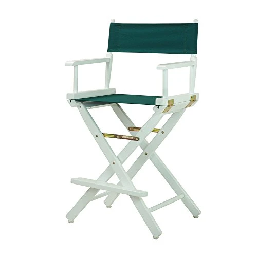 Casual Home 24" Director's Chair White Frame With Hunter Green Canvas, Counter Height
