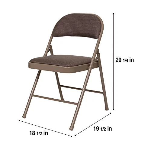 OEF Furnishings (4 Pack Fabric Upholstered Steel Folding Chair, Brown - Image 3