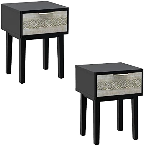 Aoikax Farmhouse Console Table, Vanity Table, French Country Console Table With Drawer, Hand-Carved Finished (Natural And Black)… - Image 10