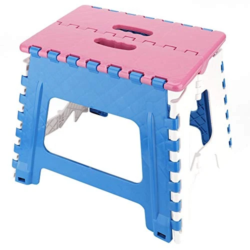Folding Step Stool, Plastic Folding Step Stool Folding Stepping Stool Portable Step Stool For Living Room Study Bedroom School Outdoor (Pink) - Image 6
