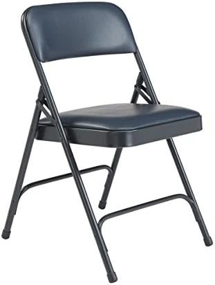National Public Seating (4 Pack) NPS® 1200 Series Premium Vinyl Upholstered Double Hinge Folding Chair, Caviar Black, Model:1210 - Image 5
