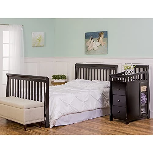 Dream On Me 5 In 1 Brody Convertible Crib With Changer In Black, Greenguard Gold Certified, Comes With 1" Changing Pad, Non-Toxic Finish, Made Of Durable Pinewood - Image 6