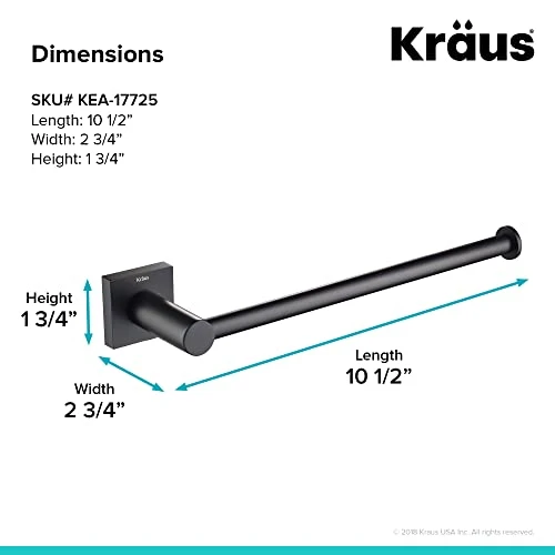 Kraus KEA-17725MB Ventus Bathroom -Towel Bar, 10 1/2 Inch, Matte Black - Image 2