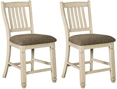 Signature Design By Ashley Bolanburg 24" Counter Height Farmhouse Barstool, 2 Count, Antique White - Image 4