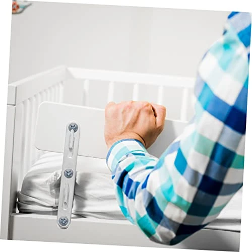 Veemoon 4 Sets Bed Rail Fasteners Metal Railing Metal Brackets Carassosories Twin Bed Extender Metal S Hooks Furniture Bed Hardwares Pedals Iron Metal Silver Metal Bed Frame - Image 3