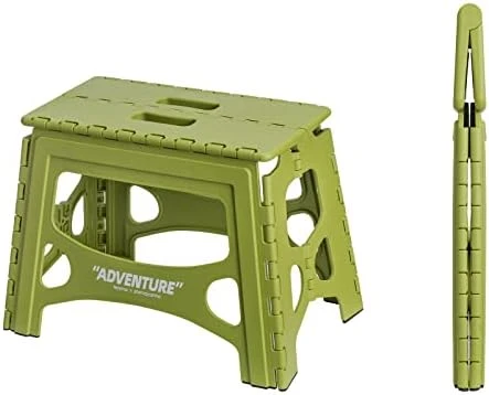 SHIMOYAMA Folding Step Stool 15IN Tall Plastic Foldable Step Stool For Camping Picnic And Home, 1 Pack, Collapsible Stool For Adults, White - Image 6