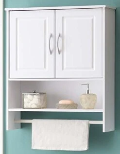 4D Concepts Bathroom 2 Door Wall Cabinet, White