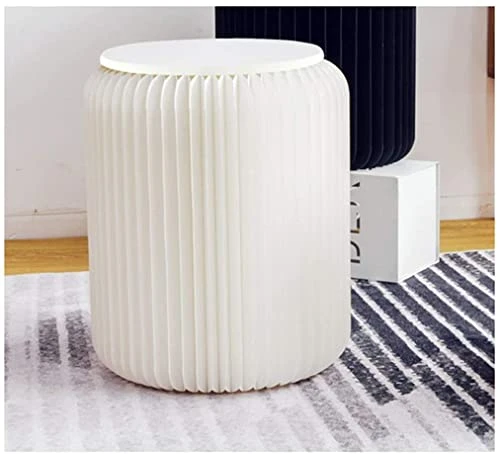 Flower Piggy And Baby Bear White Creative Design Paper Stool -Folded Like A Book For Space Saving-Foot Stool Rest, Extra Seat For Living Room Foldable To Carry (11 Inch)