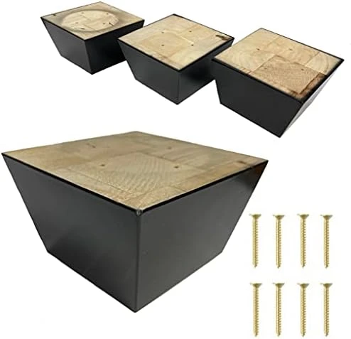 ComfortStyle Furniture Legs, Sofa Couch And Chair 3" Tall X 5" Extra Wide Wood Feet Replacement, Set Of 4 Feet, Heavy Duty, Walnut Finish - Image 4