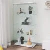 Goujxcy 4-Shelf Glass Display Cabinet With Double Doors, 64" Contemporary Glass Cabinet Floor Standing Curio Cabinet Collection Display Case Storage Rack Corner Cabinet Tempered Glass Frame Bookshelf