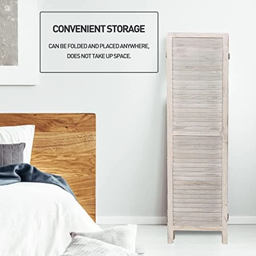 ECOMEX 6 Panel Room Divider, Wood Room Screen Divider Freestanding, Folding Privacy Screens Room Divider Room Separator Temporary Wall Dividers, White - Image 4