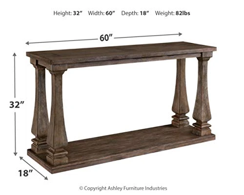 Signature Design By Ashley Johnelle Sofa Table, Gray Wood - Image 3