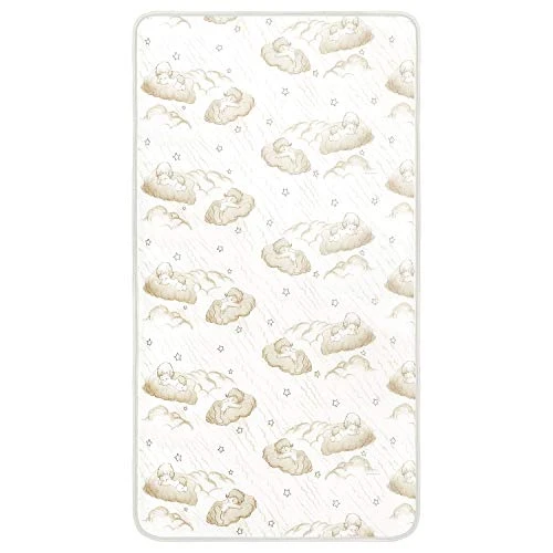 Dream On Me Sweet Dreams 88 Coil Spring Crib And Toddler Bed 6" Mattress In Blue, Green Guard Gold Certified, Beige Cloud Vinyl Cover With Baby, 17 Lb - Image 5