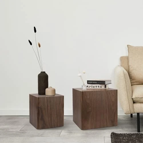 WILLIAMSPACE Nesting Coffee Table Set Of 2, Black Round Wooden Coffee Tables Modern Circle Table For Small Space Living Room Bedroom Accent End Side Table (Black-Round) - Image 12