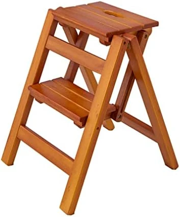 Folding Step Stool Step Ladder 3 Tier, Multi-Functional Folding Solid Wood Ladder Stool, Step Stool Household Muliti-Color Step Ladder Stool For Household And Office 330lbs - Image 9