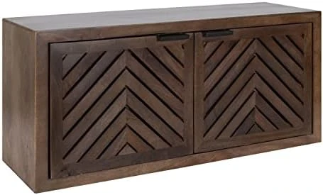 Kate And Laurel Mezzeta Decorative 2-Door Wall Cabinet, 30 X 10 X 14, Black, Decorative Modern Storage Cabinet With Doors - Image 7