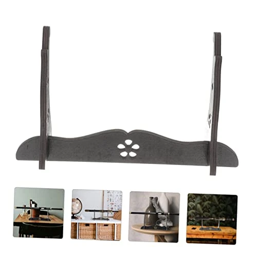 Zerodeko Storage Handicraft Flute Swords Hanger Samurai Holder Katana Rack Table Single Office Wizard Home Wand Wooden Brown Decorative Shelf Collection Organizer 5pcs - Image 6