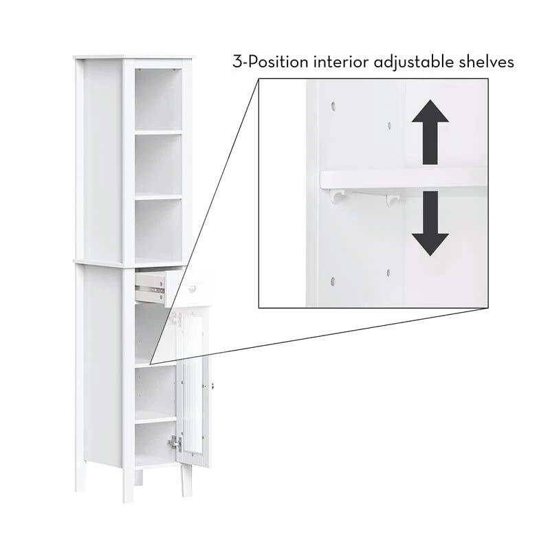 RiverRidge Prescott Slim Tall Cabinet, White - Image 4