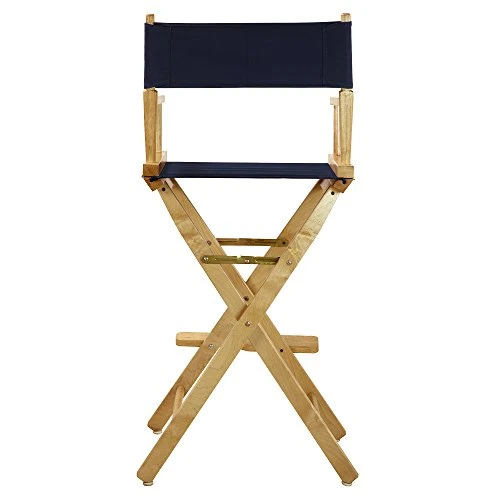 Casual Home Director's Chair ,Natural Frame/Navy Canvas,30" - Bar Height - Image 2